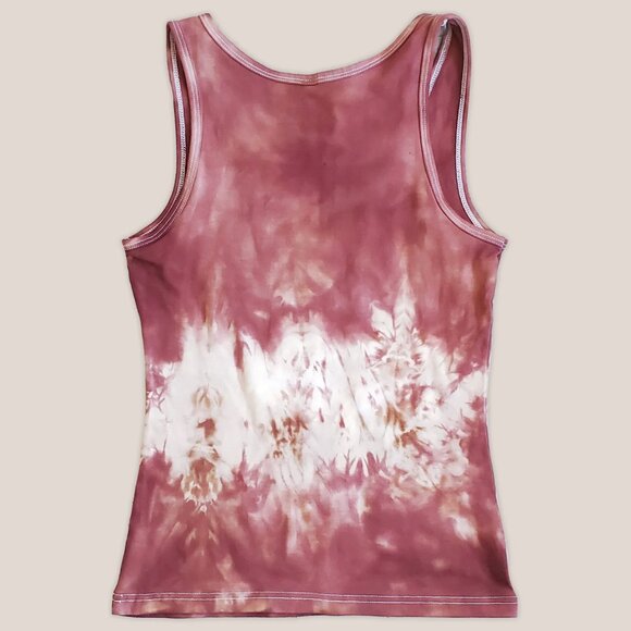 Pumpkin Spice Tie Dye Tank Top | Cotton Made in the USA Sleeveless Shirt - Picture 2 of 2